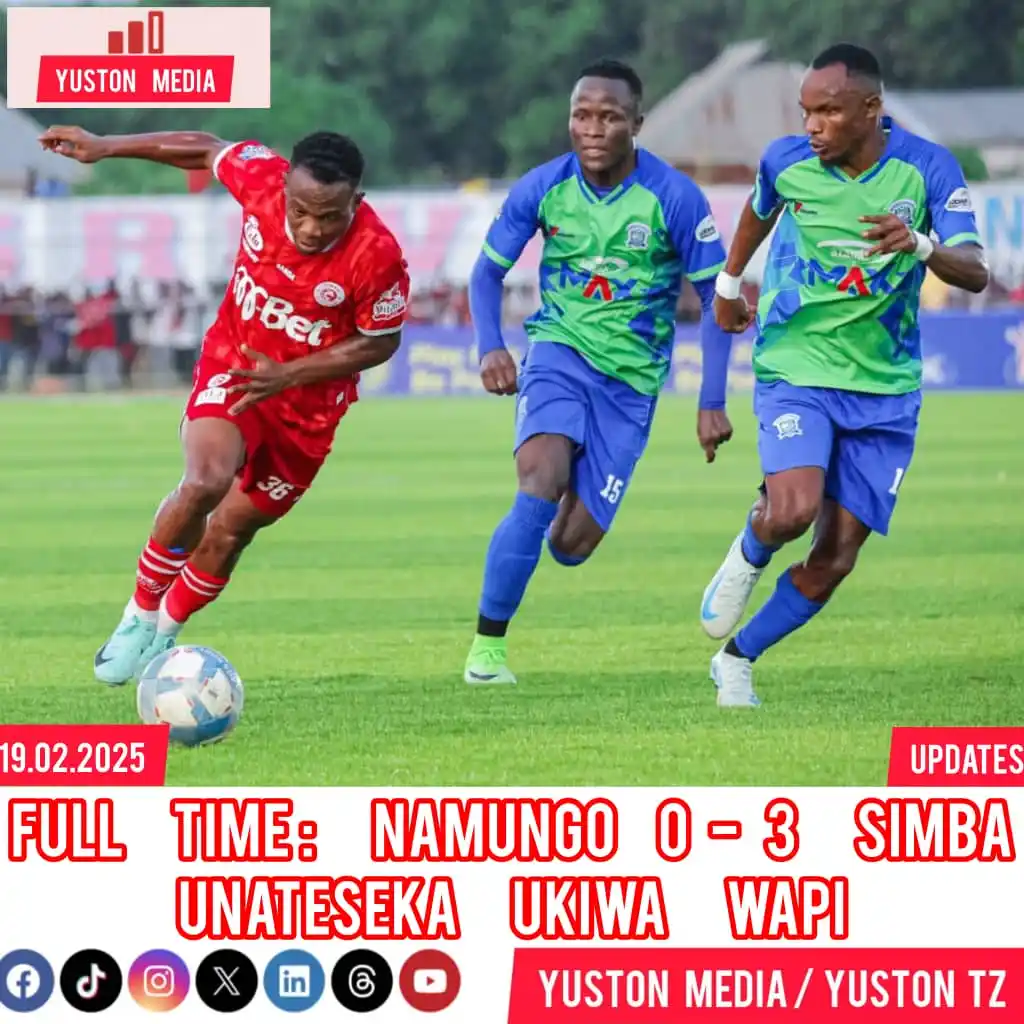 Image from Yuston Media: FULL TIME : NAMUNGO 0-3 SIMBA SC ⚽⚽ Jean Charles Ahoua ⚽ Steven Muk...