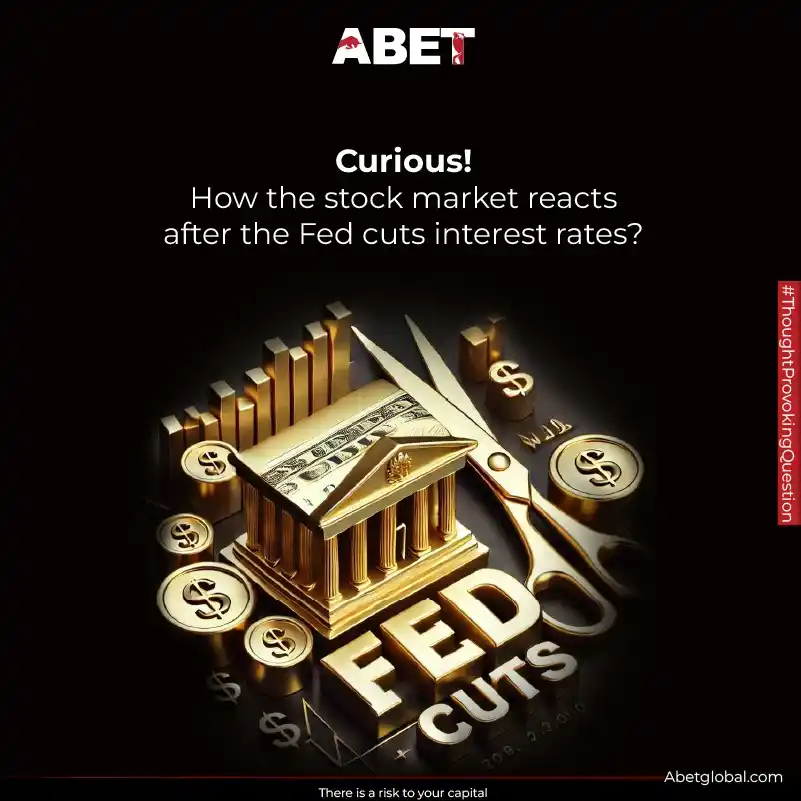 Image from ABET Global: Curious!! How the stock market reacts after the Fed cuts interest rat...