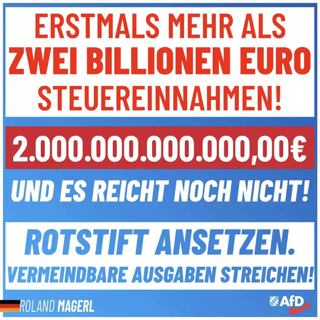 Image from AfD Weiden-Neustadt-Tirschenreuth: 💰 Steuerwahnsinn in Deutschland: Rekordeinnahmen – doch das Defizit w...