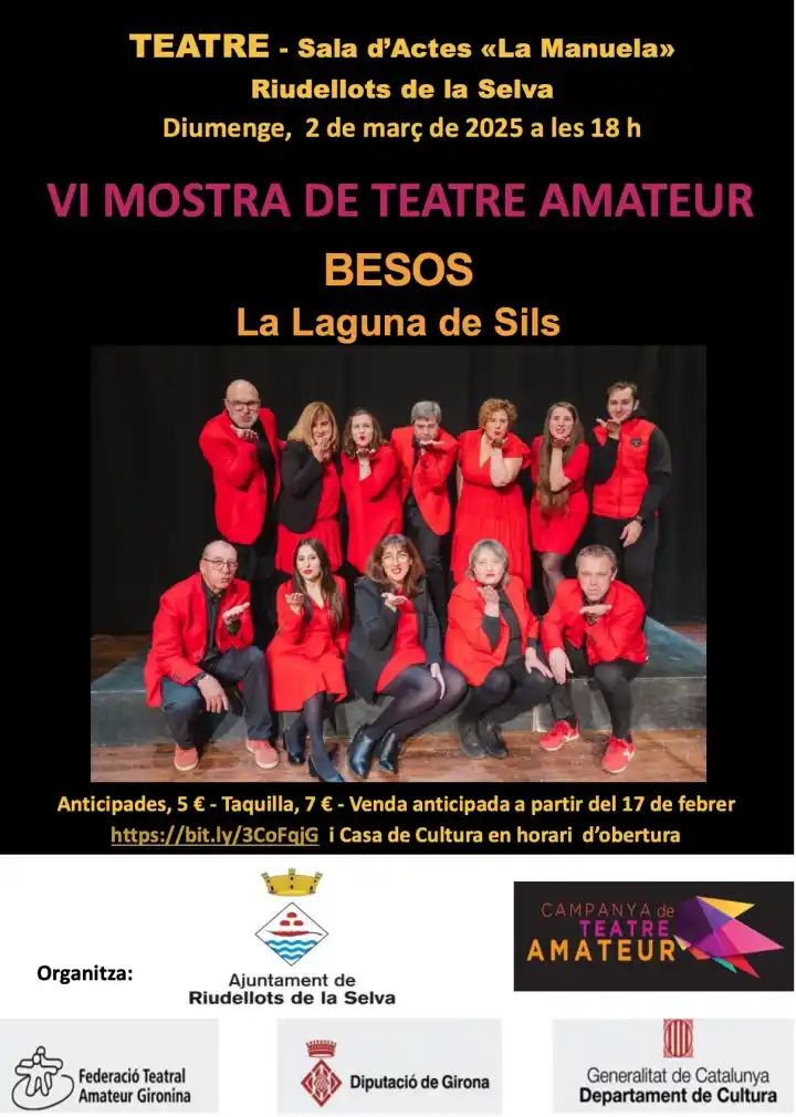 Image from Ajuntament de Riudellots: 📣*Us esperem aquest diumenge a la VI Mostra de Teatre Amateur!* 🎭La...