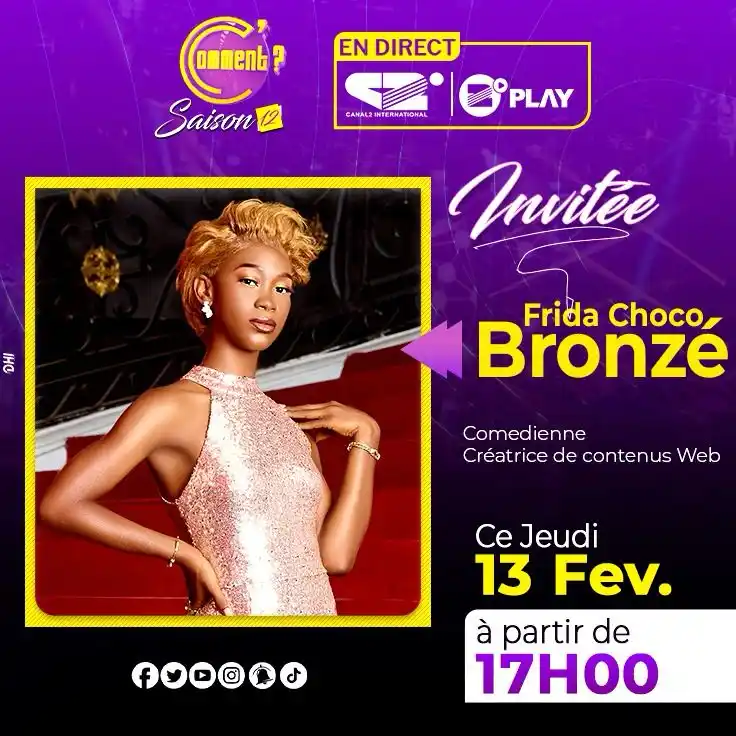 Image from Canal 2 International: 🎤 Rendez-vous avec Frida Choco BRONZÉ sur "C’Comment" ! 🎉 Elle est...