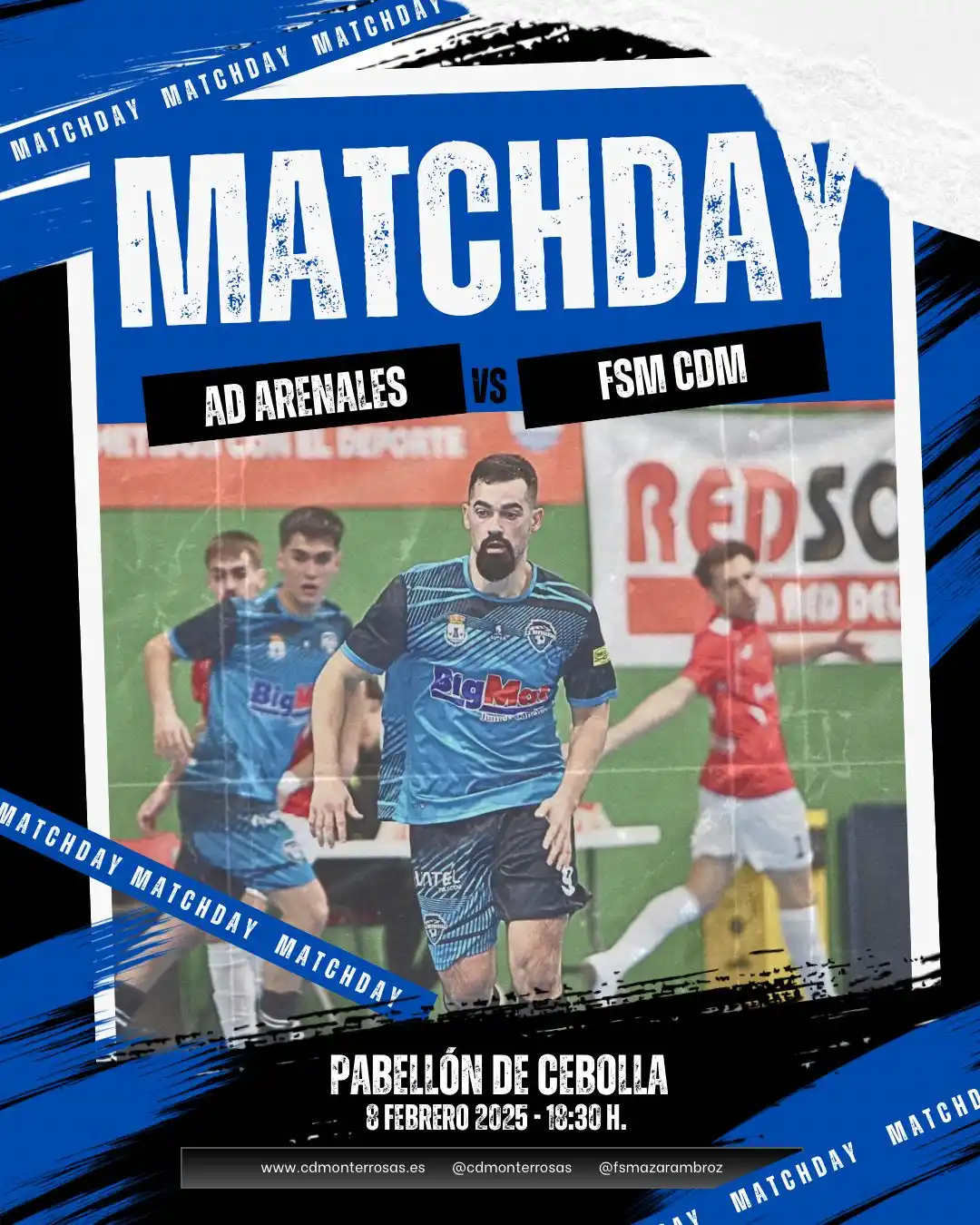 Image from CD MONTERROSAS: 🔵🔥 ¡¡HOY JUGAMOS!! 🔥🔵 📅 Sábado 8 febrero 🏟 Pabellón Municipal d...