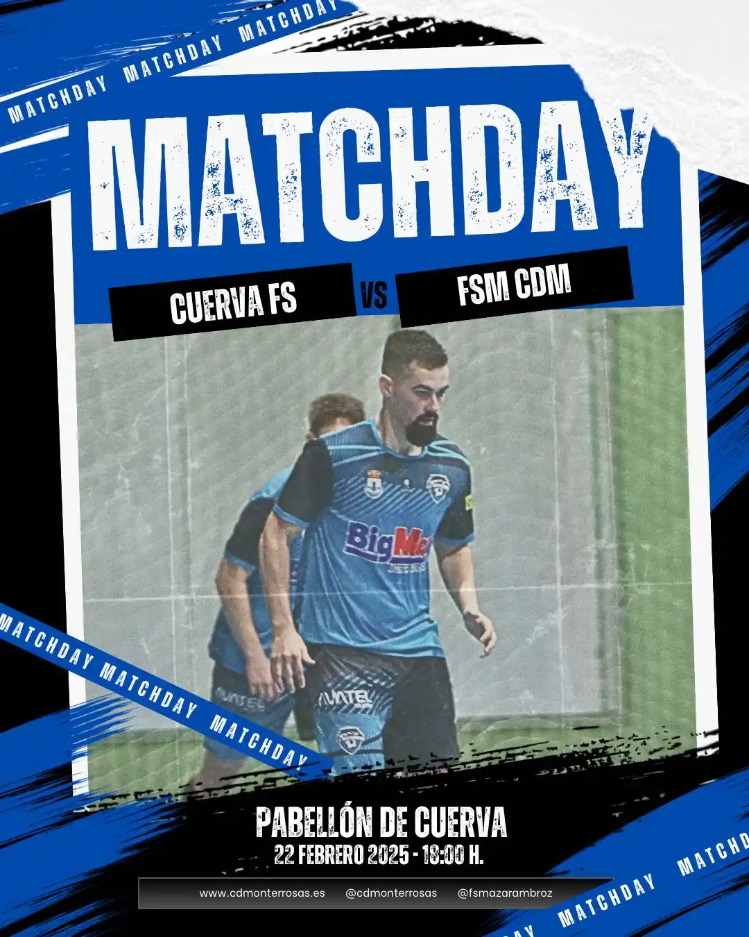 Image from CD MONTERROSAS: 🔵🔥 ¡¡HOY JUGAMOS!! 🔥🔵 📅 Sábado 22 febrero 🏟 Pabellón Municipal ...