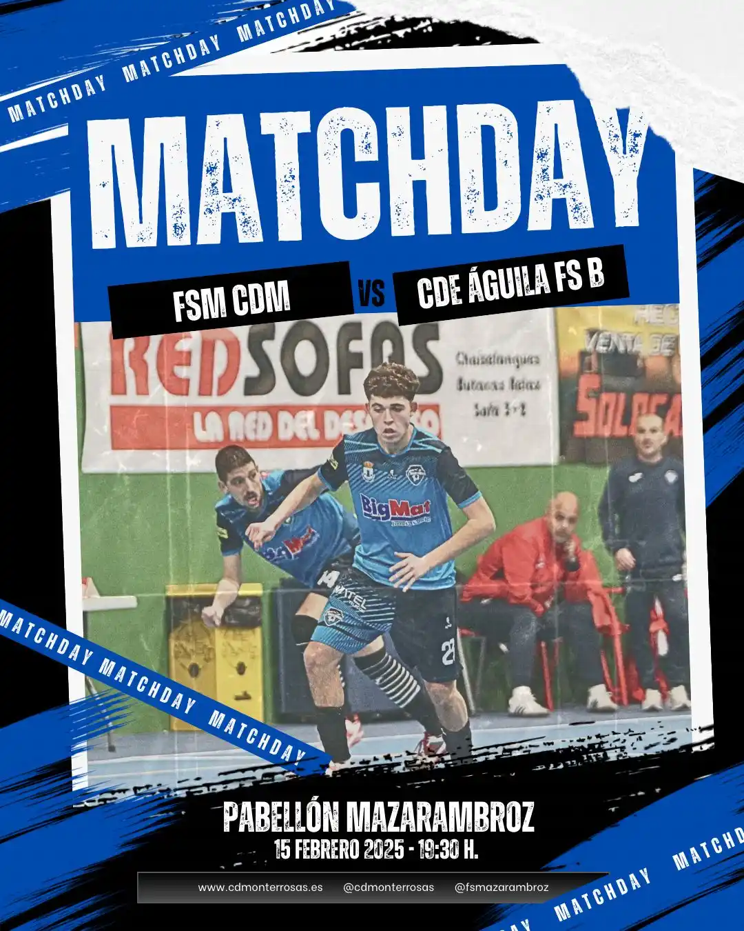 Image from CD MONTERROSAS: 🔵🔥 ¡¡HOY JUGAMOS!! 🔥🔵 📅 Sábado 15 febrero 🏟 Pabellón Municipal ...