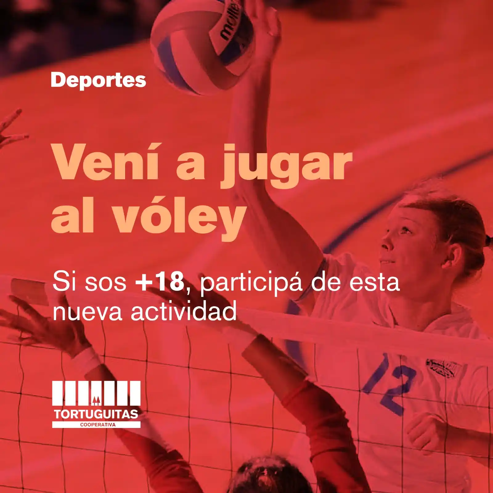Image from Cooperativa de Tortuguitas: 🏐 *Vóley para adultos (+18)* 👉 Si te gusta el vóley y sos mayor de ...