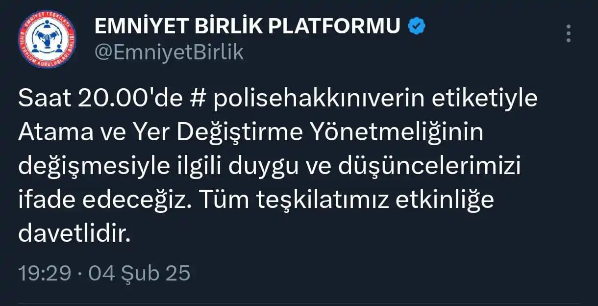 Image from Emniyet Birlik Platformu: Saat 20.00'de <a class="text-blue-500 hover:underline cursor-pointer" ...