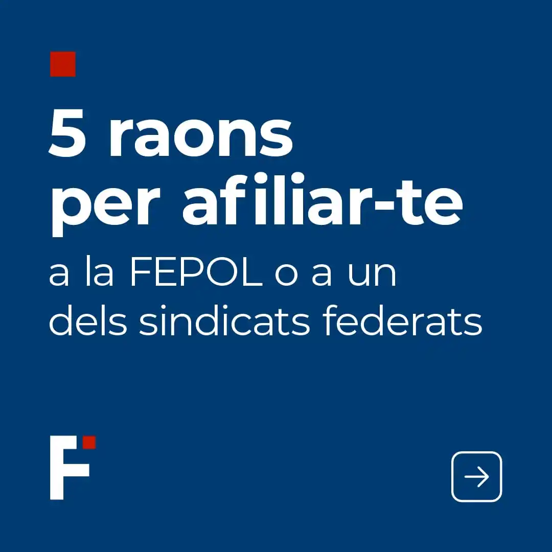 Image from Fepol: Si ets policia i encara no t'has afiliat a cap sindicat, et donem 5 ra...