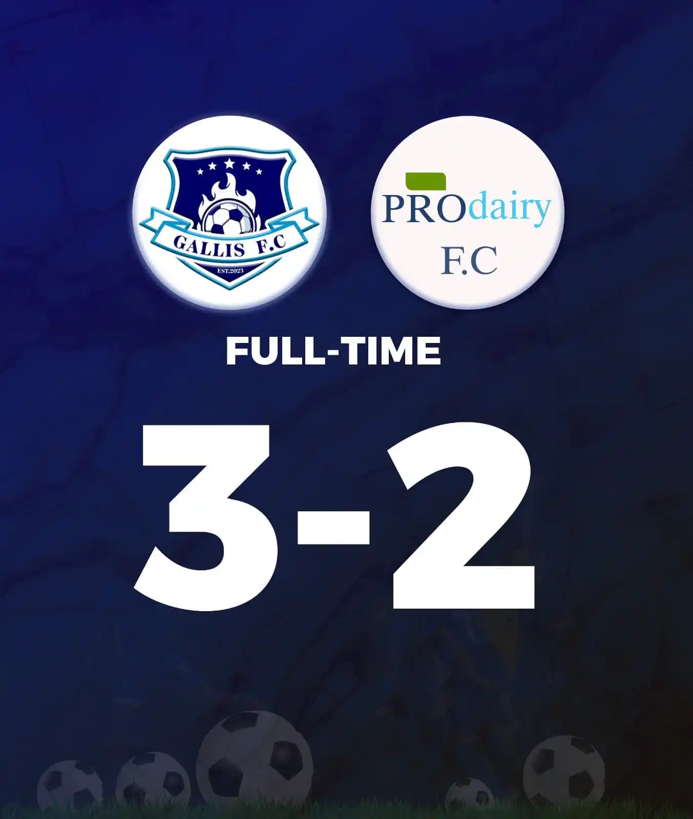 Image from Freeman HKD: Three goals ✅ Three points ✅ FULL-TIME RESULTS: Gallis FC 3:2 Pro-Da...