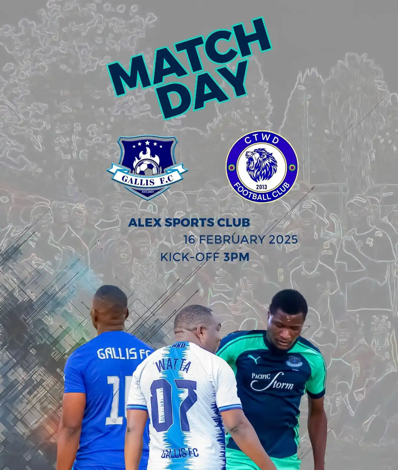 Image from Freeman HKD: 🚨 MATCH DAY 🚨 ⚽ Gallis FC v CTWD FC 📅 16 February 2025 🏟 Alex S...