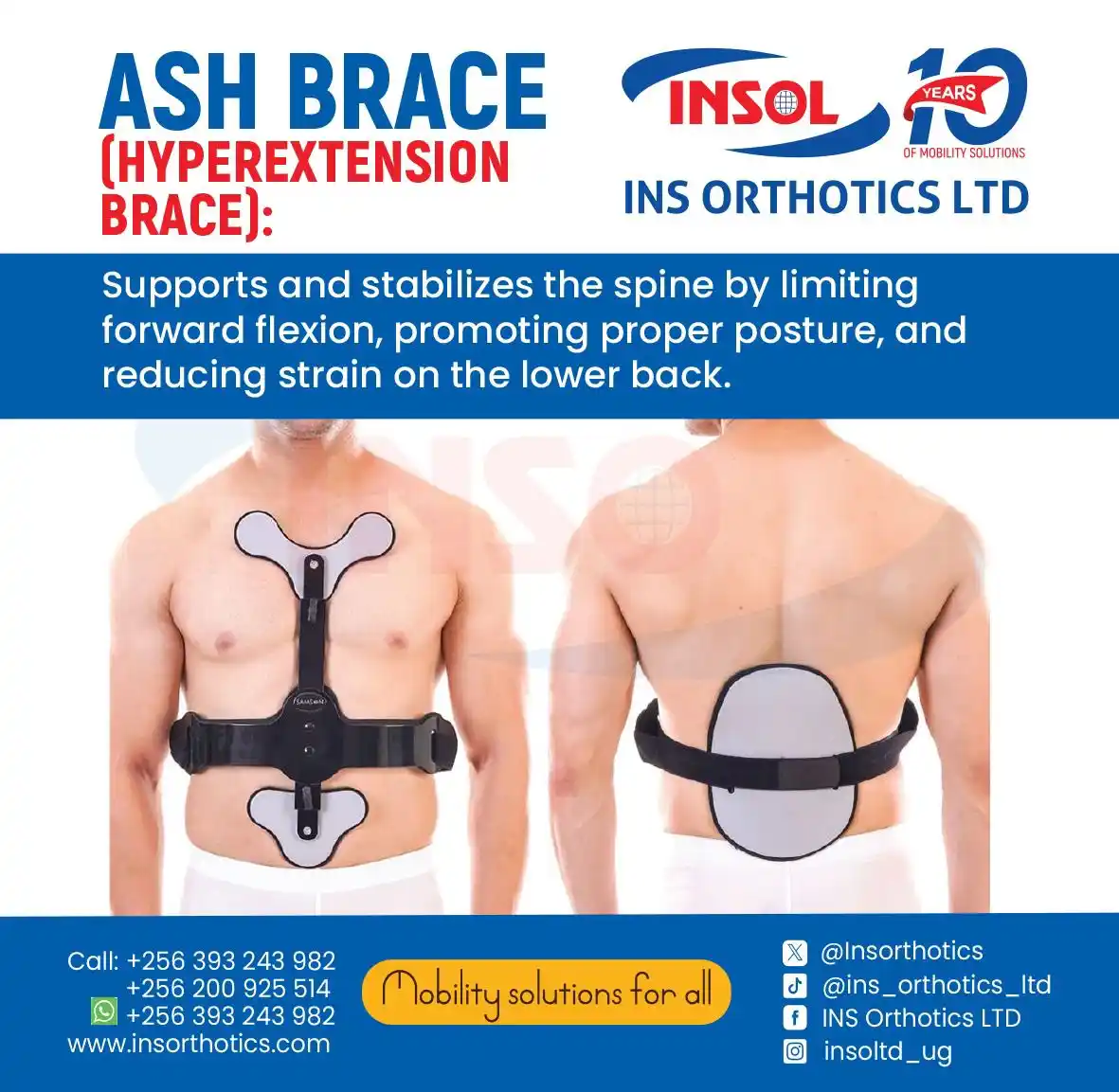 Image from INS ORTHOTICS LIMITED : ASH Brace – Ultimate Spinal Support & Stability! The ASH Brace (Hyper...