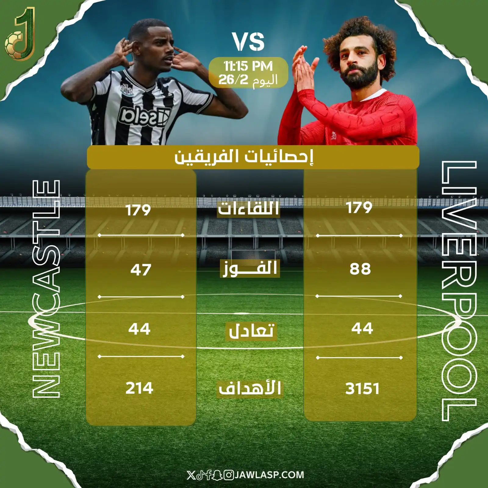 Image from JAWLA SPORT جولة: تعرف علي احصائيات لقاءات ليفربول ونيوكاسيل قبل لقائهما الليله بالدوري ...