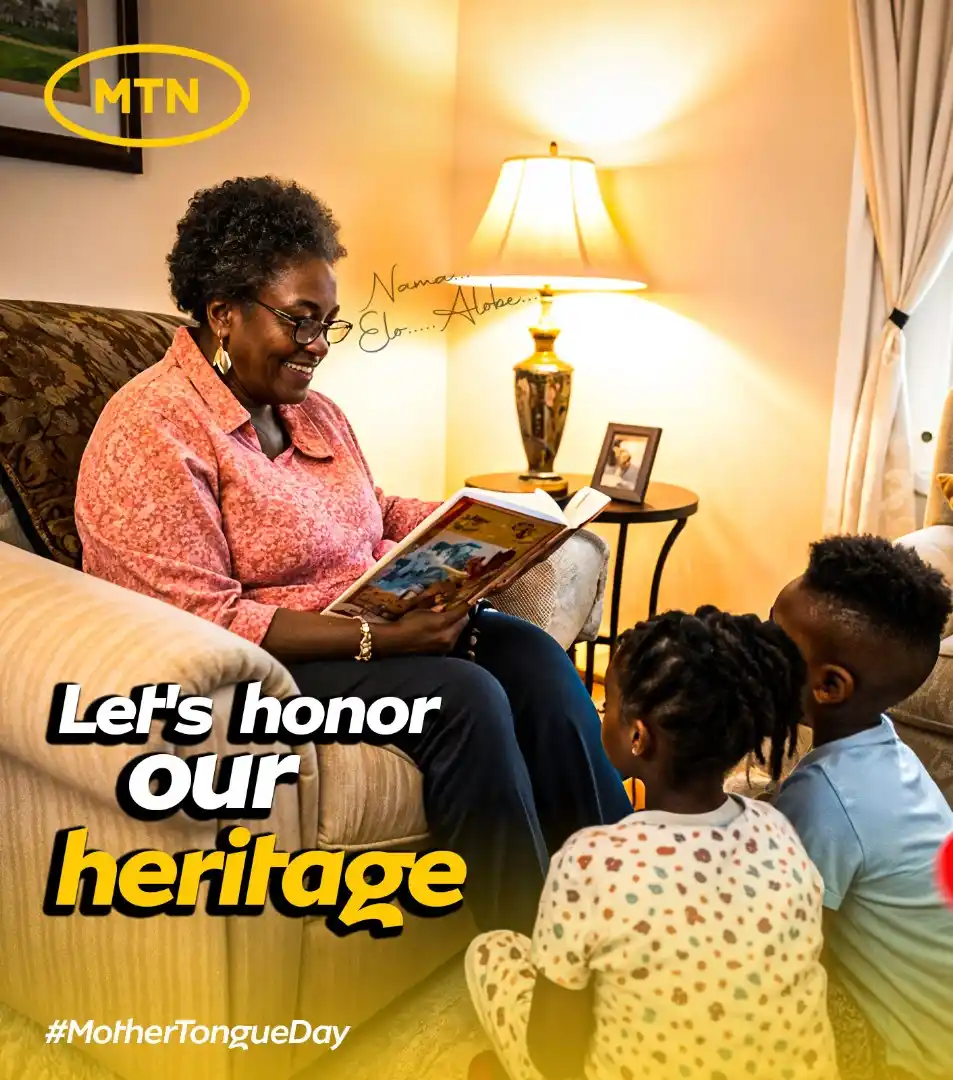 Image from MTN Cameroon: Today, we celebrate our mother tongues. 🥳 A day to honor our roots,...