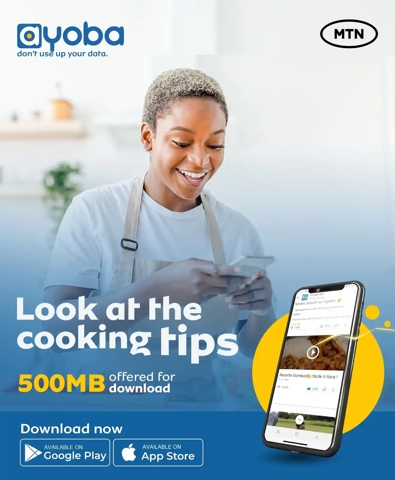Image from MTN Cameroon: Surprise your bae with some amazing food. 😎 Check out the best cook...