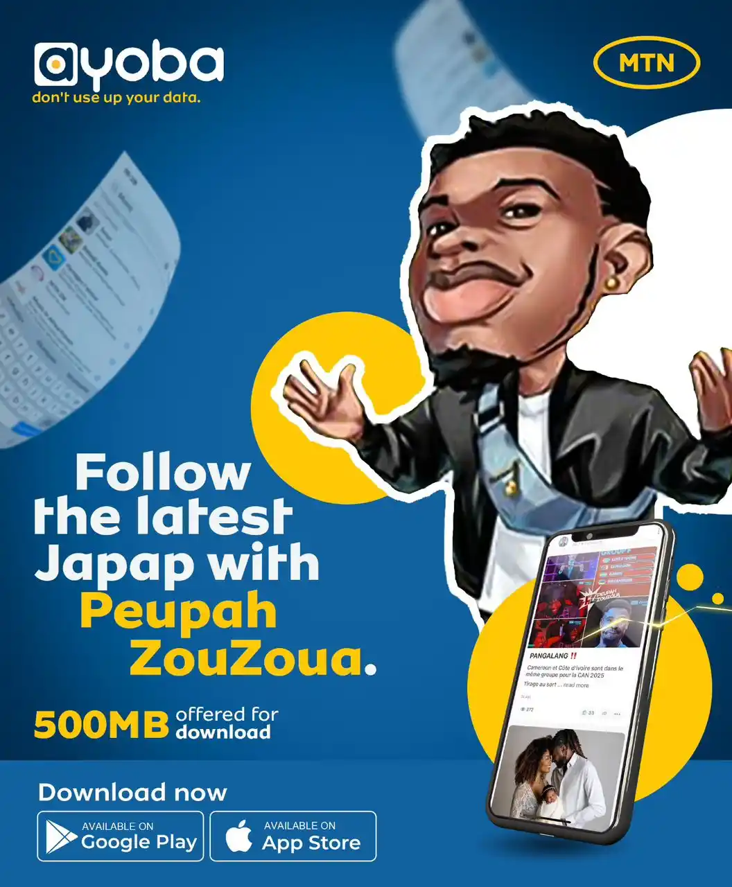 Image from MTN Cameroon: Follow the best 237 gist on Ayoba in real time and without using your ...
