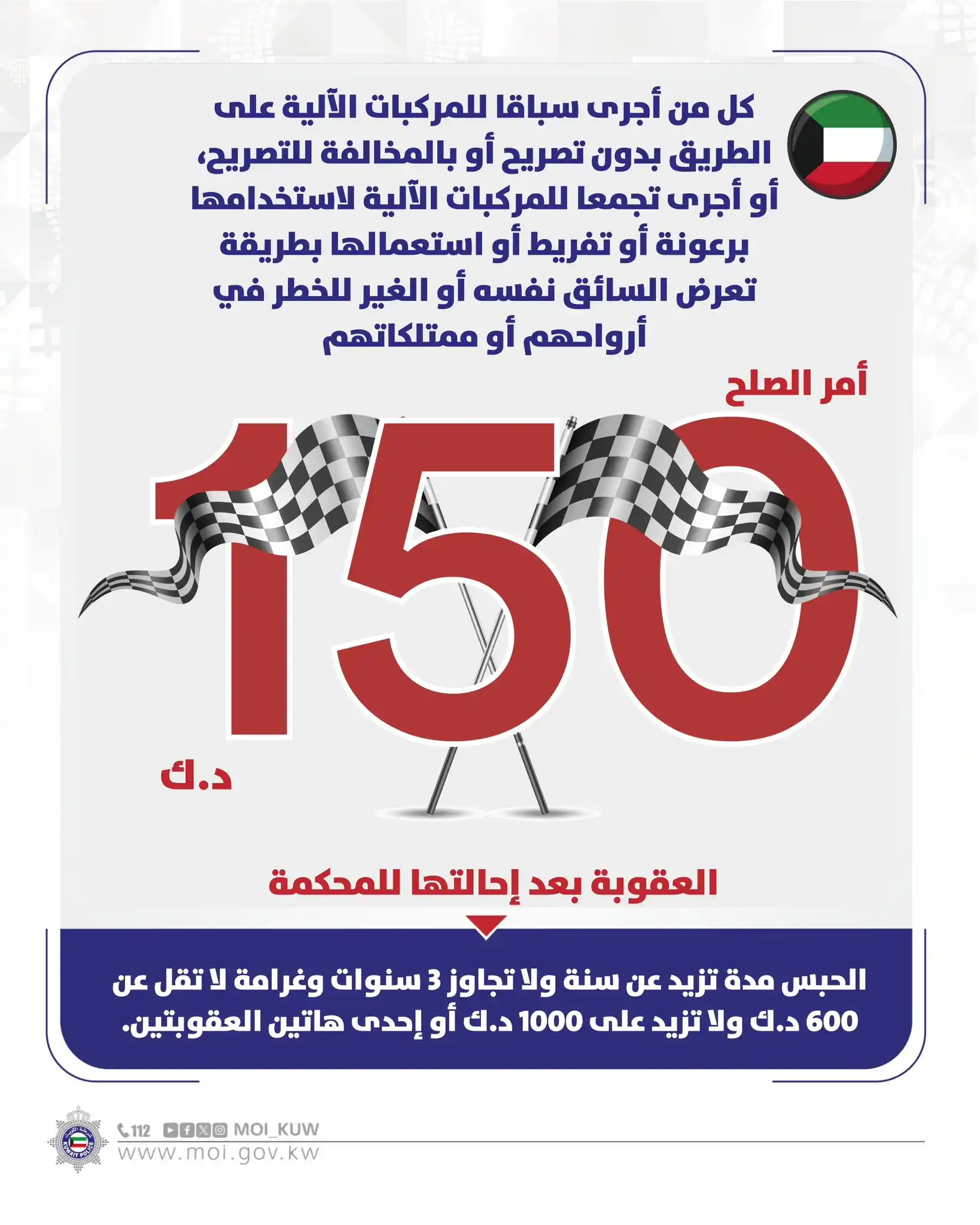 Image from وزارة الداخلية : 🇰🇼 إبتداء من 22 أبريل 2025 سيتم تطبيق قيمة الغرامات الجديدة * اح...