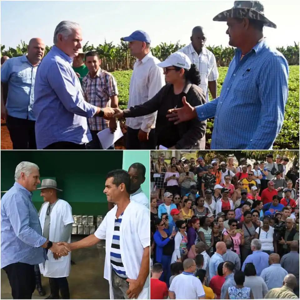 Image from Presidencia de Cuba: *Estuvimos este jueves en Quemado de Güines, Corralillo y Santo Doming...