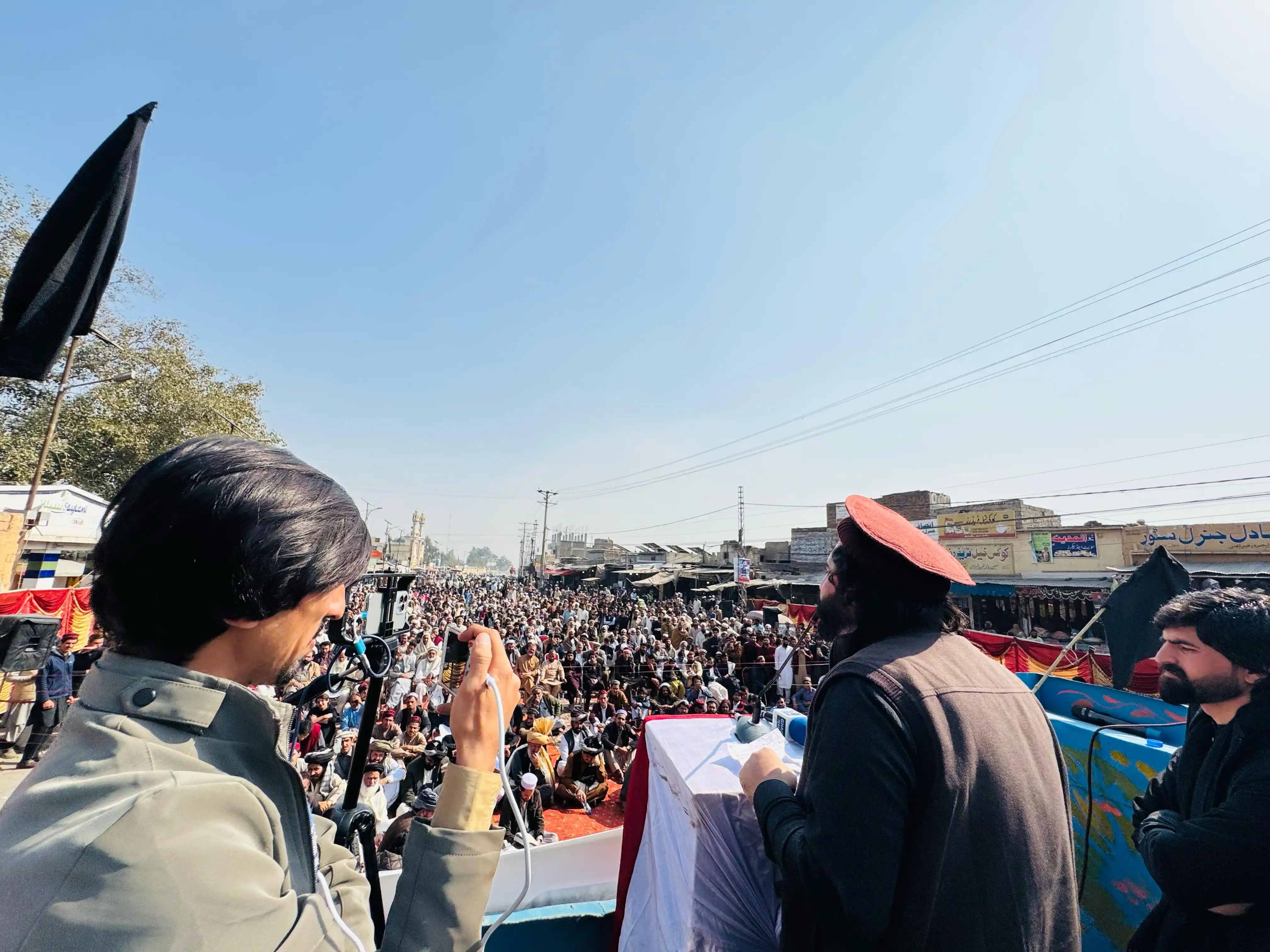 Image from PTM Dir Official: پښتون قامي جرګه له اړخه باب خیبر په مقام احتجاجي جلسه.  دا احتجاجي جلس...