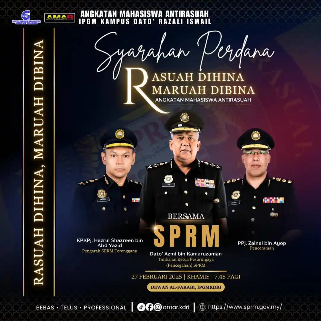 Image from SPRM Malaysia: Ikuti Syarahan Perdana: Rasuah Di Hina Maruah Di bina bersama Timbalan...