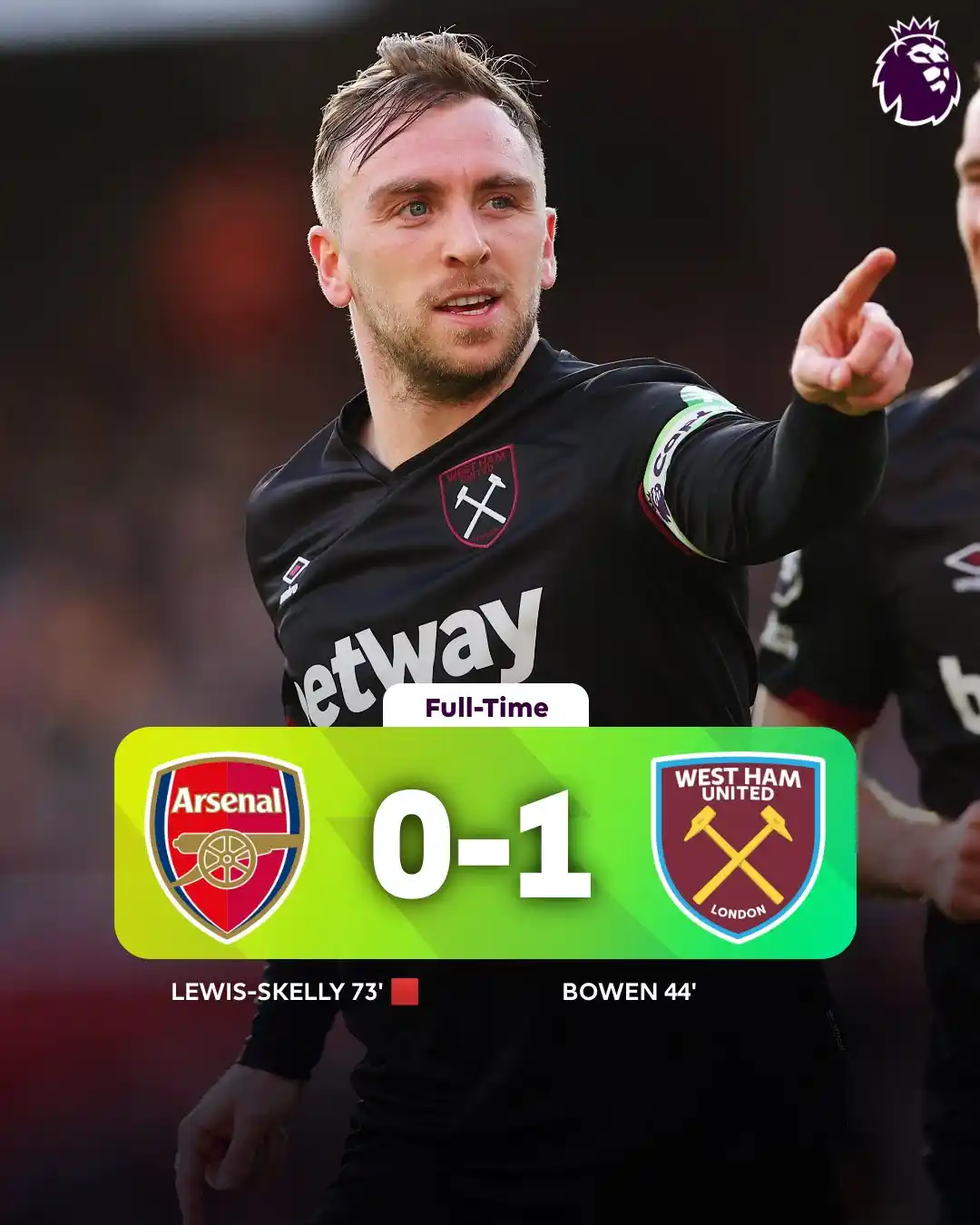 Image from The Sports Planet ⚽: Jarrod Bowen and @WestHam end Arsenal's 15-match unbeaten run ⚒️ <a c...