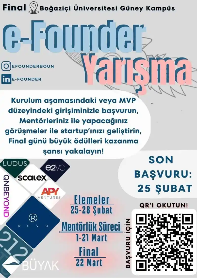 Image from Tittuppy :: Öğrenci ve Yeni Mezun Platformu: e-Founder Girişimcilik Yarışması başvuruları 25 Şubat’ta kapanıyor!🚀 ...