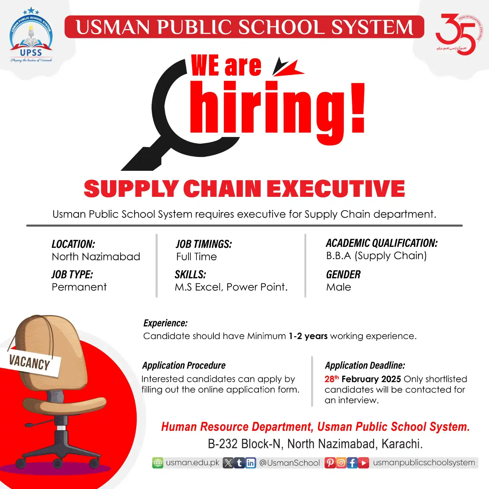 Image from Usman Public School System: Join Our Team at Usman Public School System! Exciting Opportunities in...