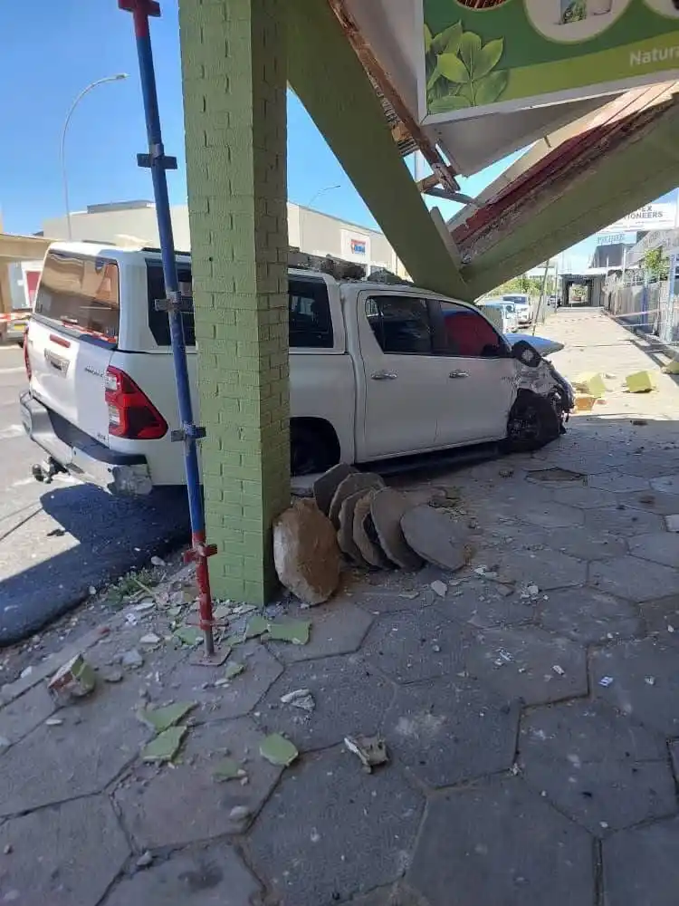 Image from Windhoek Observer: CRASH: A collision involving three vehicles occurred on Independence...