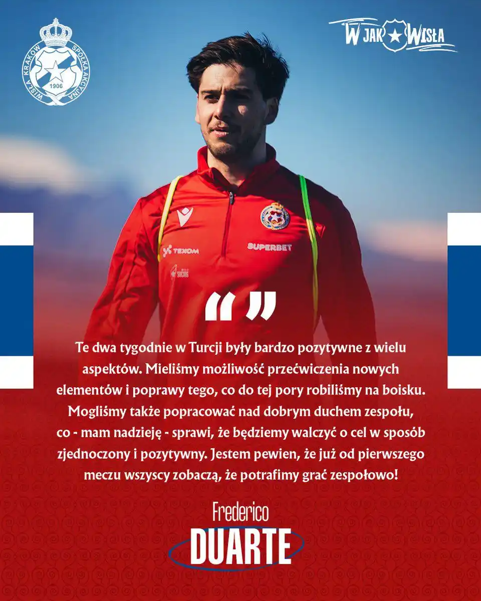 Image from Wisła Kraków 🔵⚪️🔴: Frederico Duarte też podsumował zgrupowanie w Turcji 💭 --- Do zobacz...