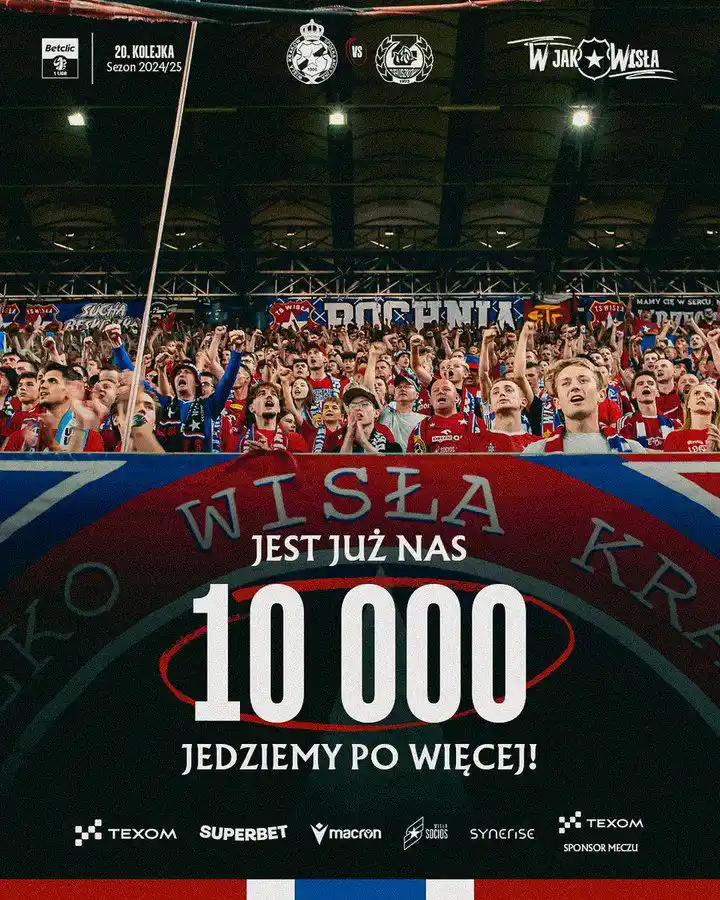 Image from Wisła Kraków 🔵⚪️🔴: Licznik na <a class="text-blue-500 hover:underline cursor-pointer" hre...